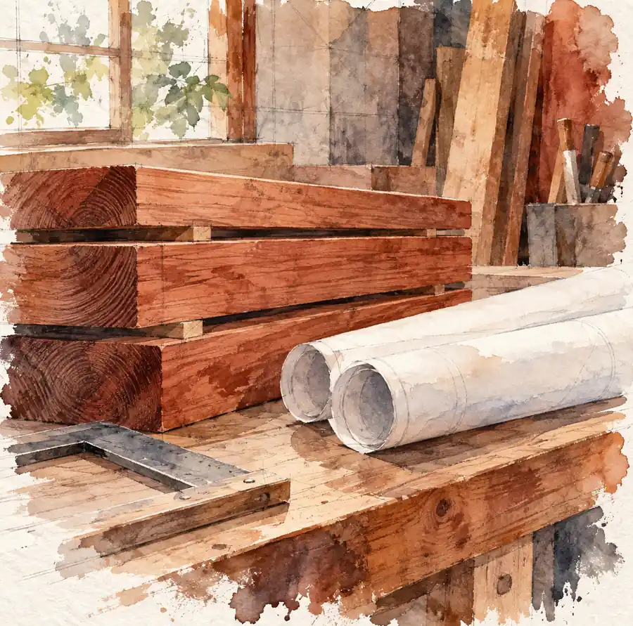 Illustration of construction businesses equipment and workspace