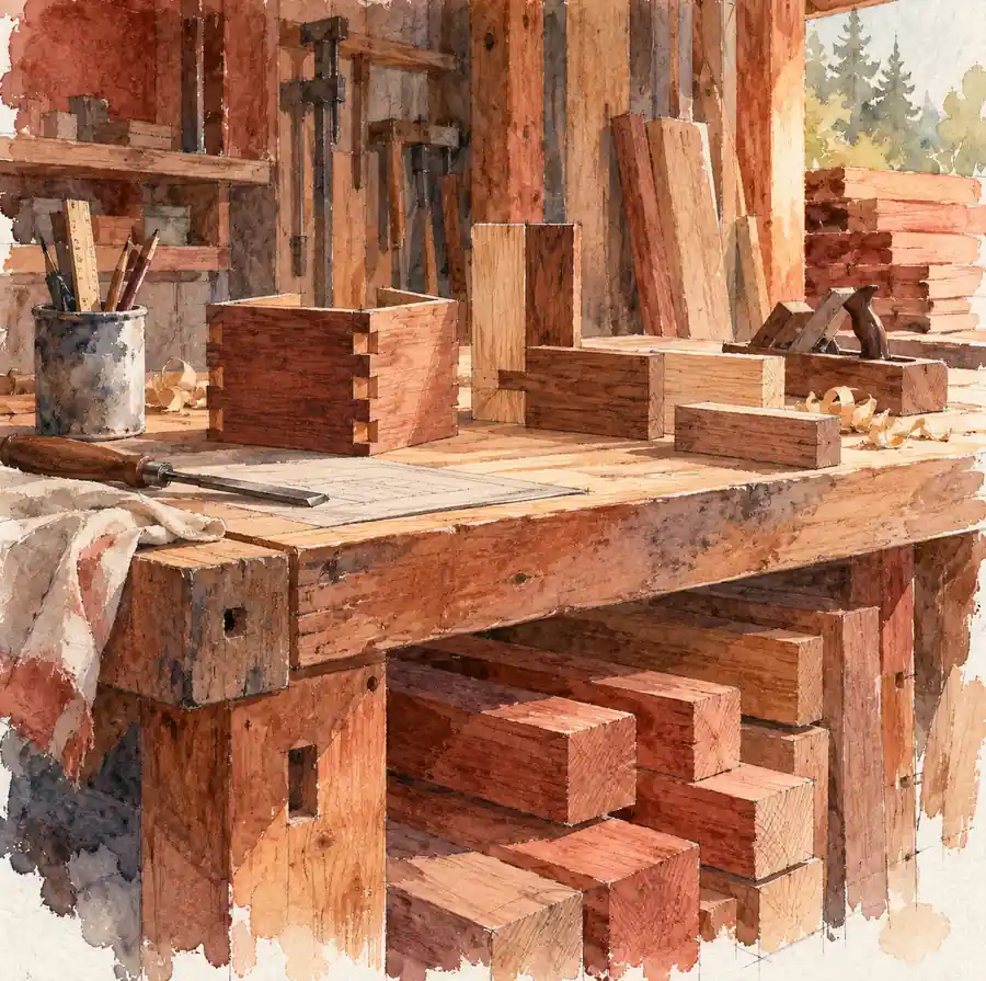 Illustration of construction businesses equipment and workspace